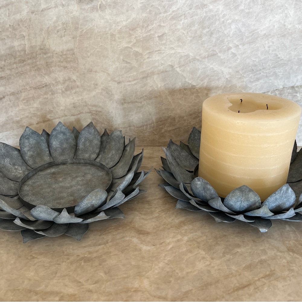 Succulent candle holder pair by Bliss Studio